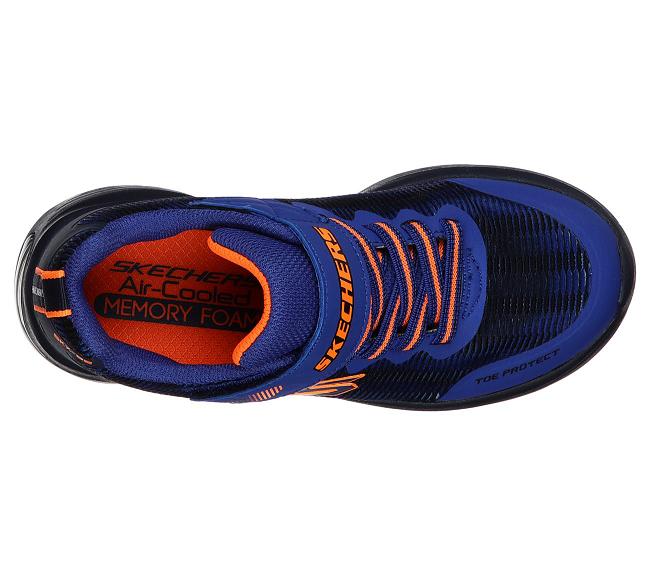 Zapatillas Skechers Con Velcro Niños - Air Dual Azules IJNRQ8706